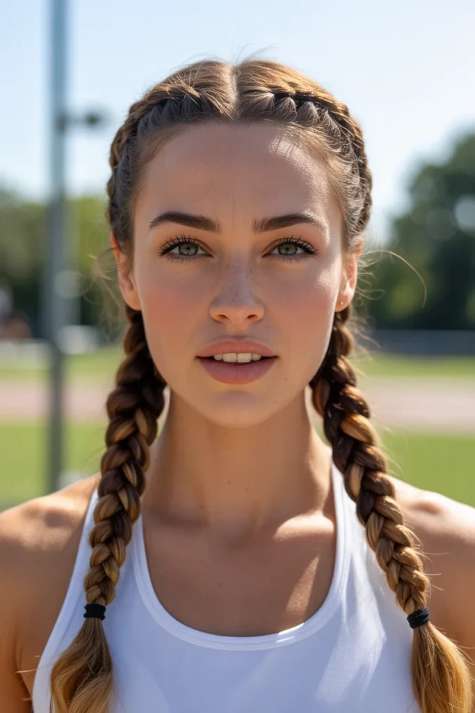 Double Dutch Braids for a Sporty Chic Look