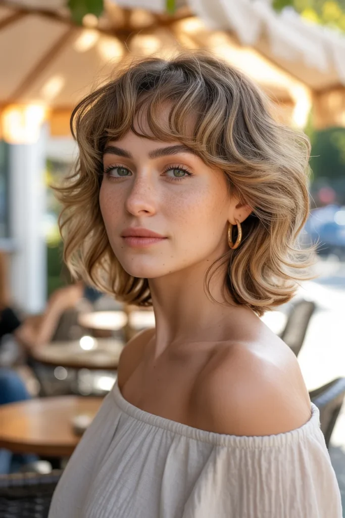 Effortless Beachy Medium Shag Haircut With Soft Waves