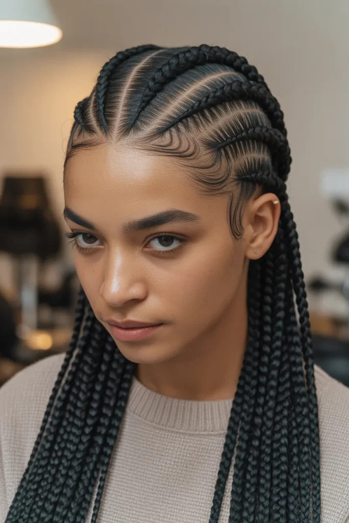 Feed-In Cornrow Design