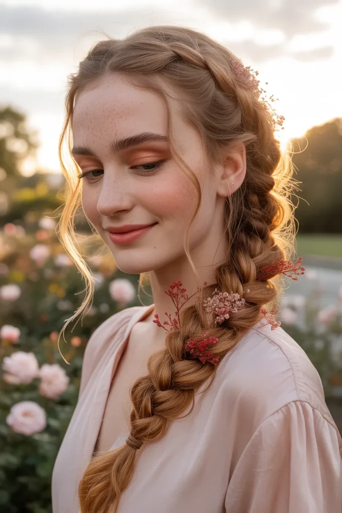 Fishtail Braid With a Valentine's Day Twist