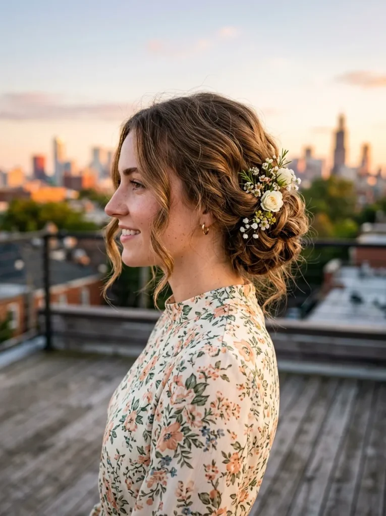 Floral Accent Bun