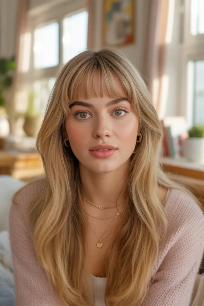 Gorgeous Blonde Curtain Bangs That Give Instant Old Money Energy