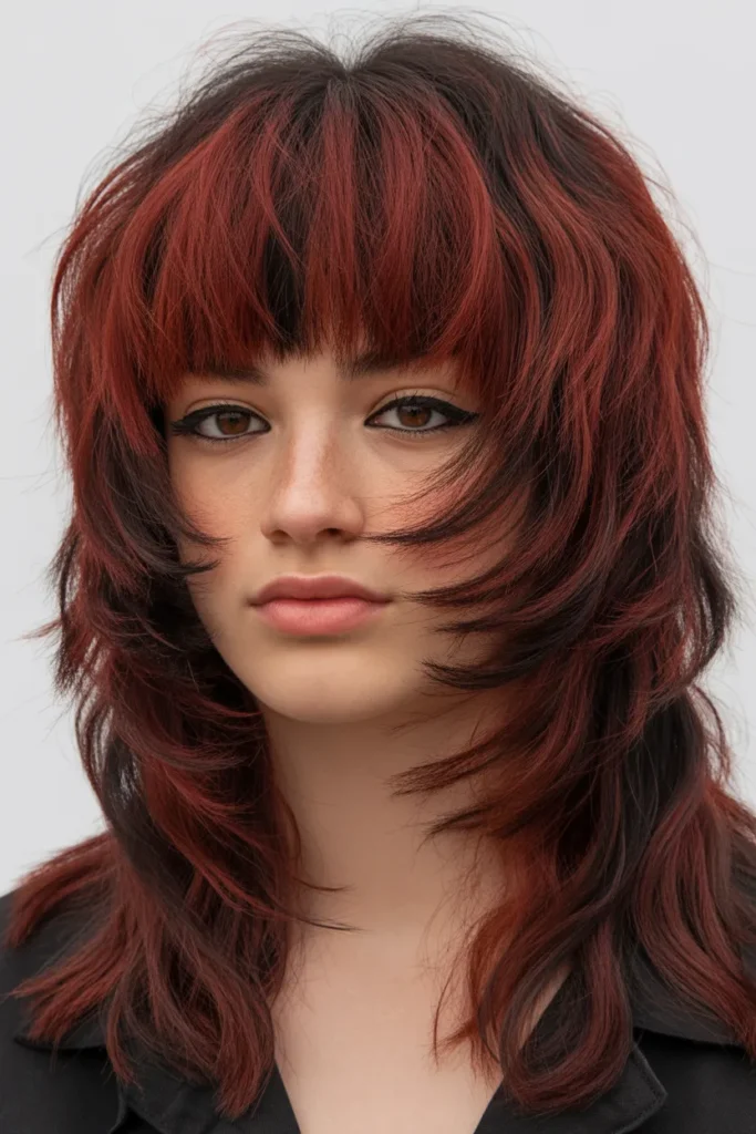 Grunge Hairstyles Inspired by 90s Rock with Layered Bangs