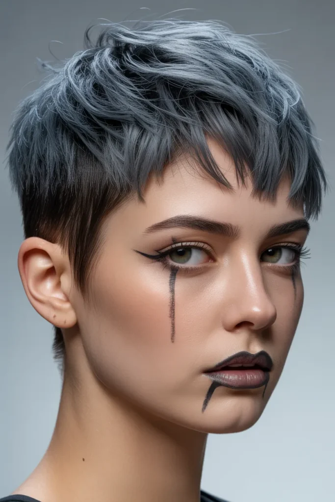 Grunge Hairstyles with Textured Pixie Cut and Edgy Details