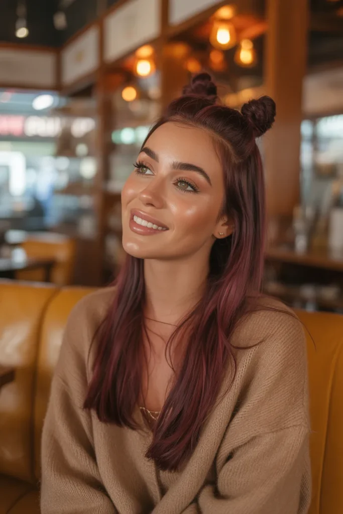 Half-Up Twisted Style With Effortless Volume