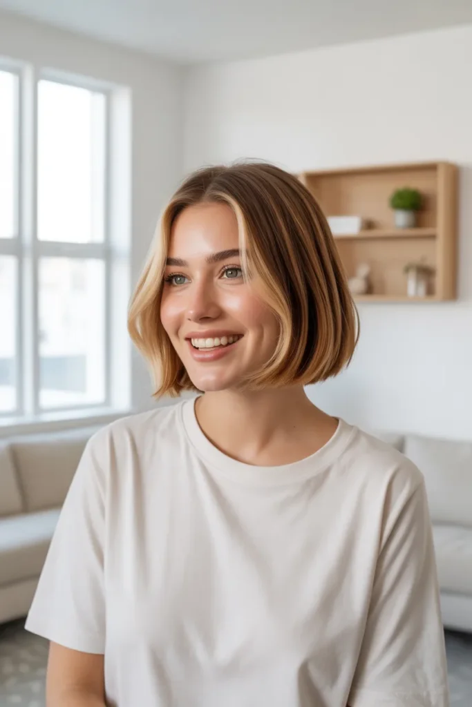 Kitty Cut With Face-Framing Highlights