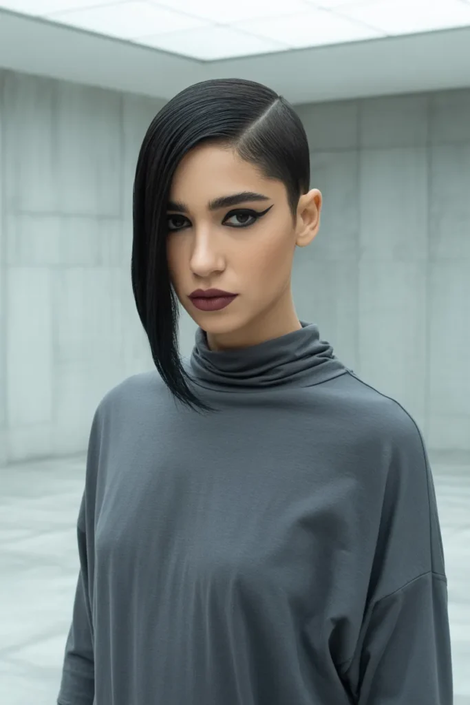 Kitty Cut With Geometric Asymmetric Shape