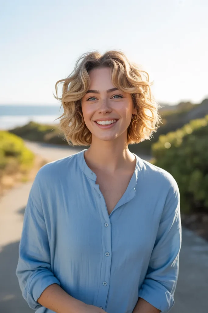 Kitty Cut With Loose Beach Waves