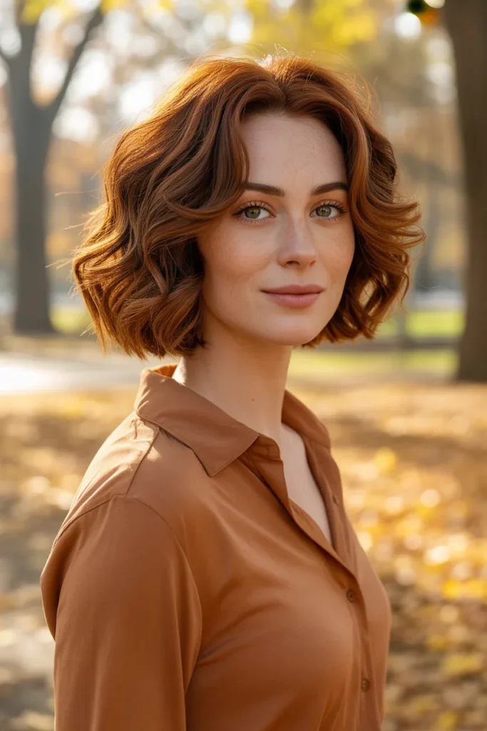 Kitty Cut With Romantic Auburn Waves