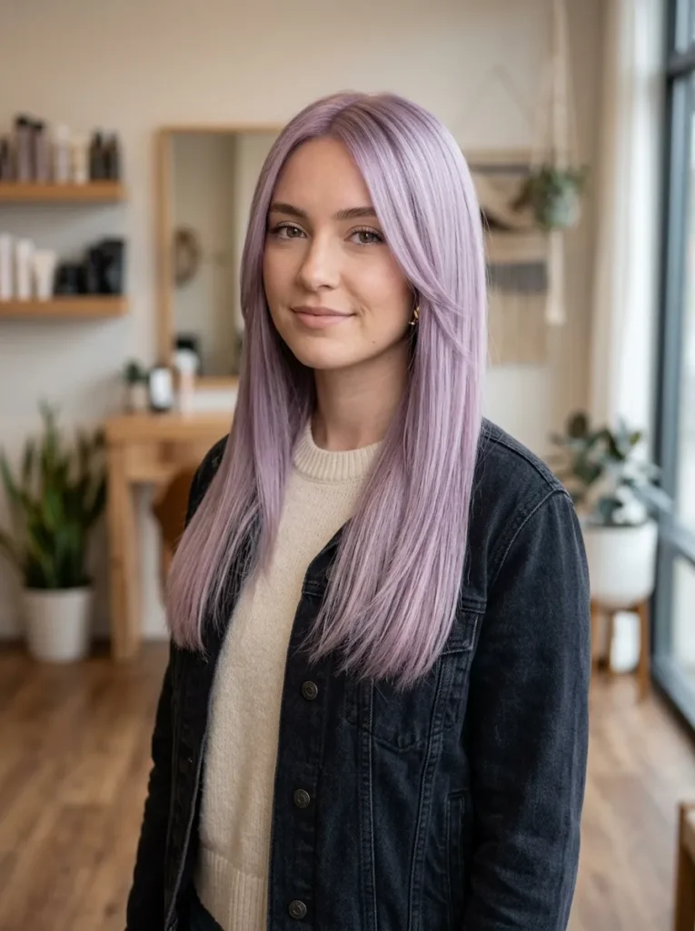 Lilac Straight Hair