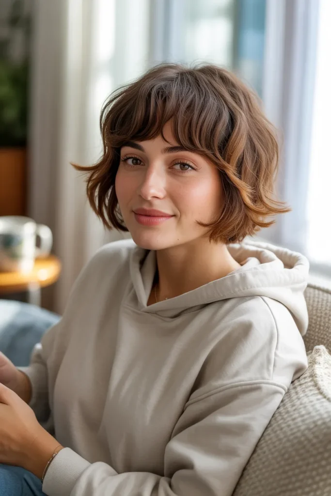 Lived-In Effortless Short Shag With Bangs For Everyday Wear