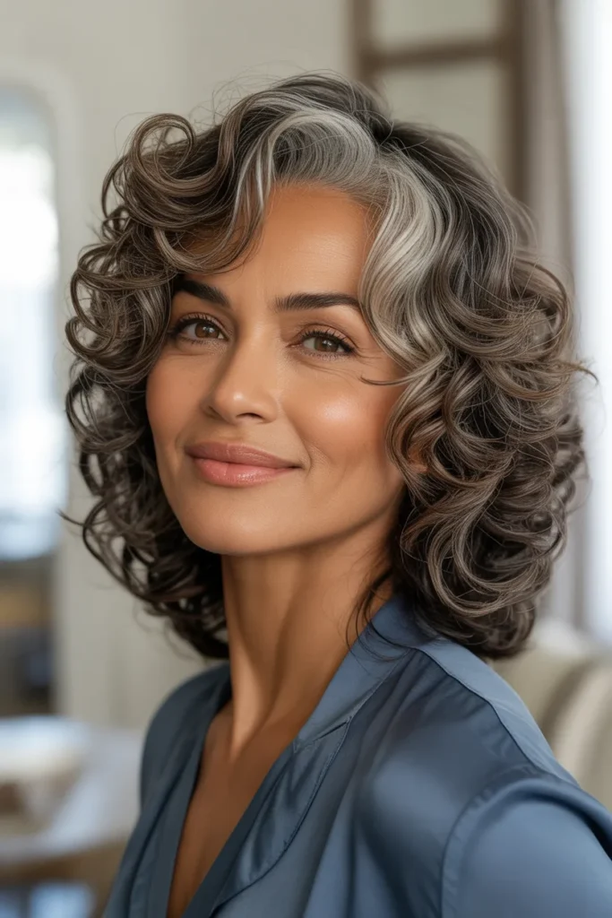 Long Layered Curls for Women Over 40 With Texture