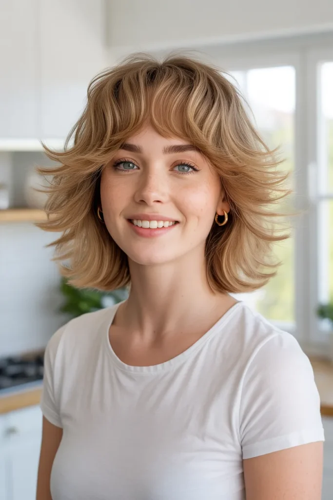 Low-Maintenance Medium Shag Haircut for Fine Hair