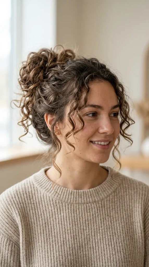 Messy Curly Bun
