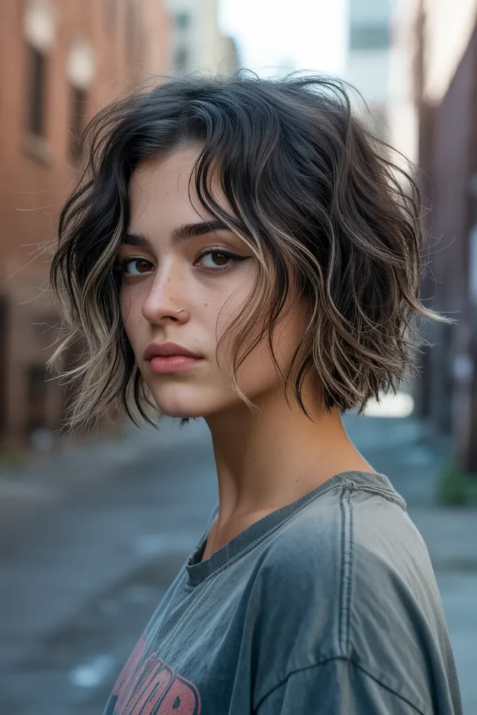 Messy Grunge Bob with Choppy Layers