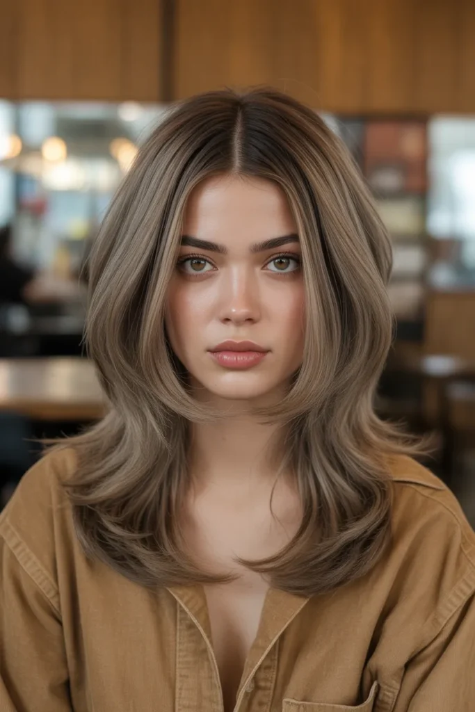 Middle Part Long Shag for a Cool Girl Aesthetic