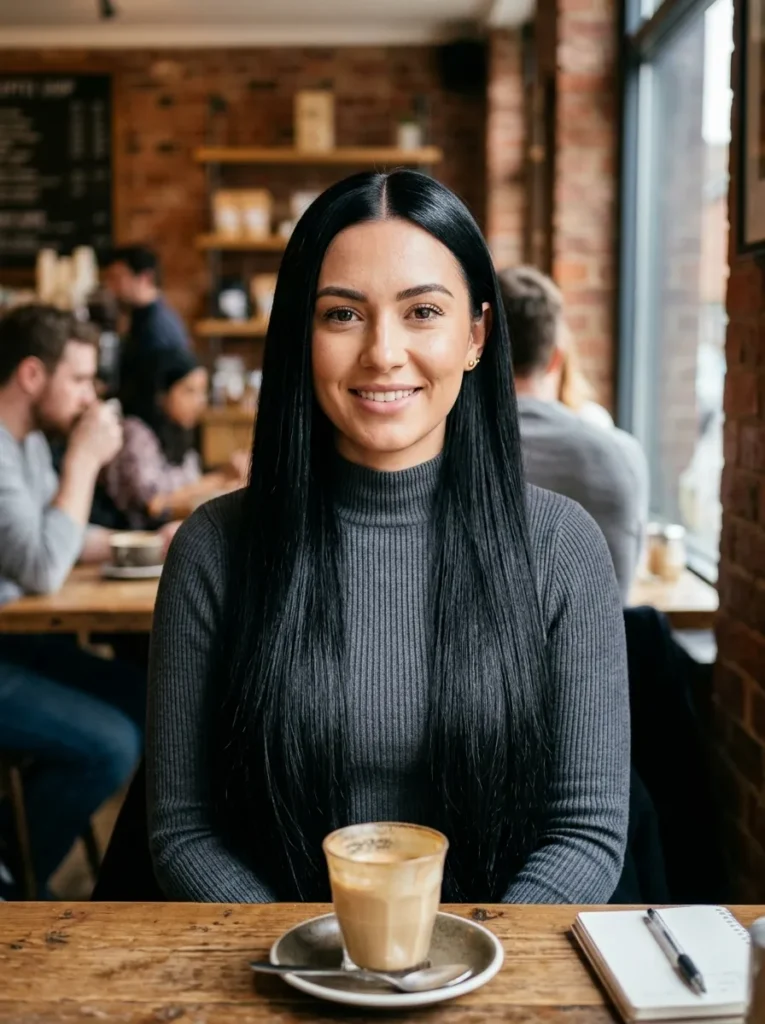 Middle Part Straight Gloss