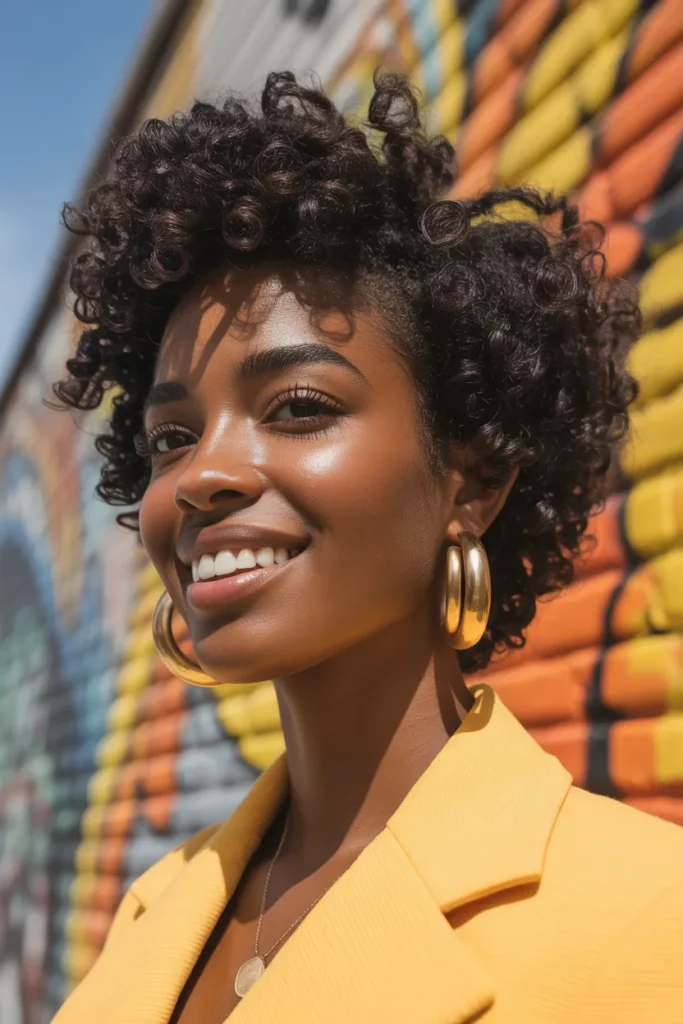 Natural Curly Pixie Cut for 4C Hair