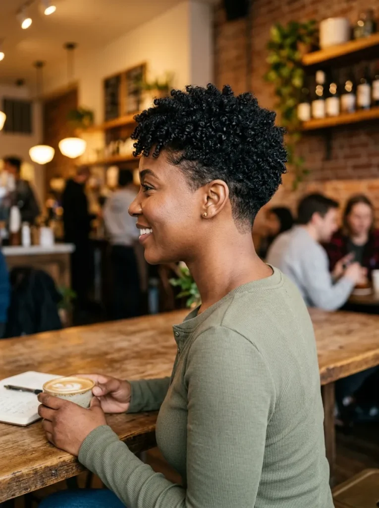 Natural Low Fade Pixie
