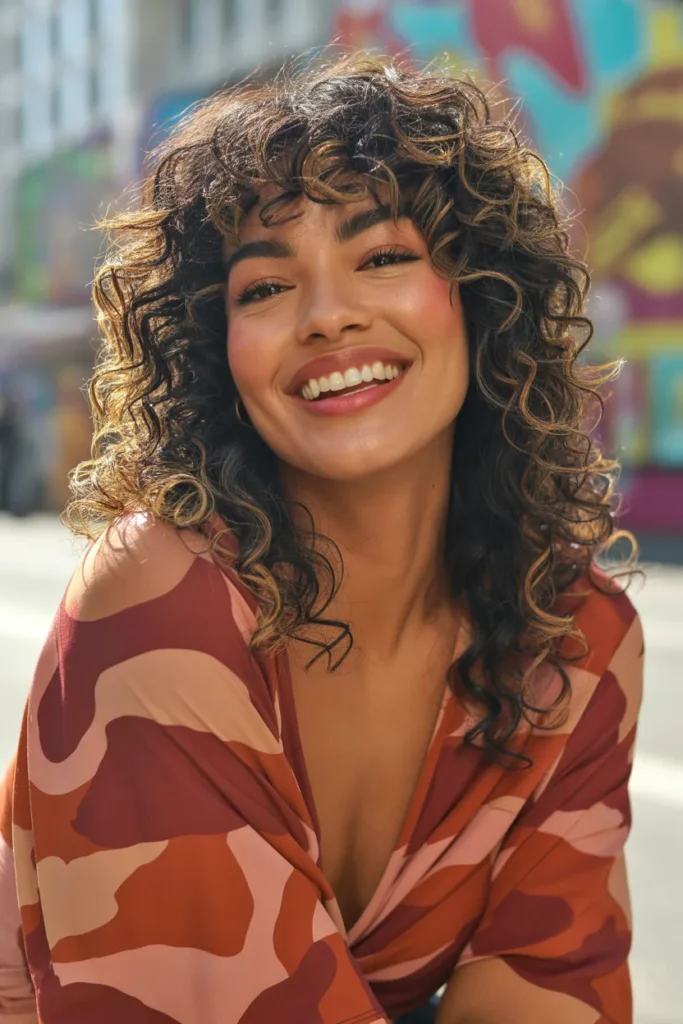 Natural Texture Long Shag for Curly and Wavy Hair