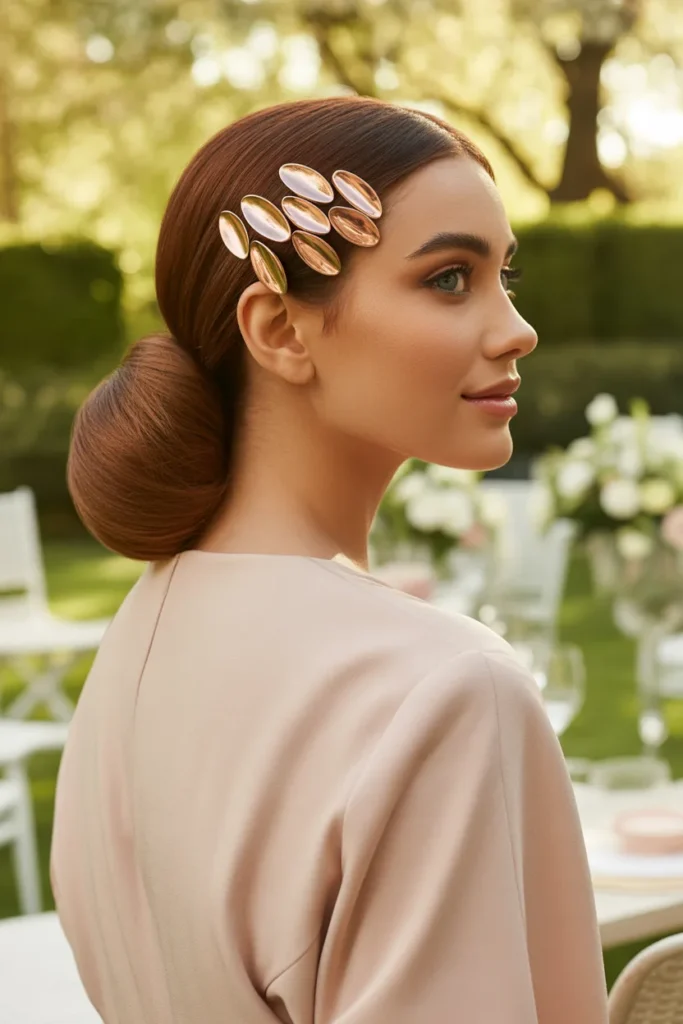 Petal-Pinned Low Ponytail