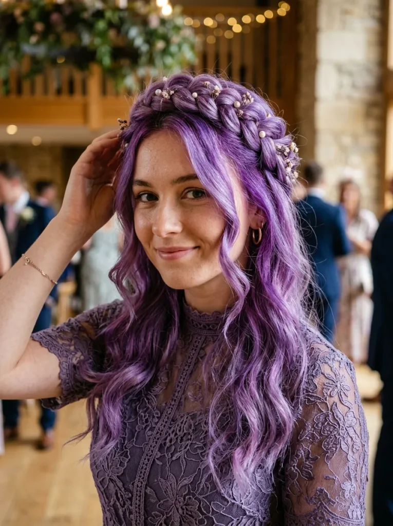 Purple Braided Crown