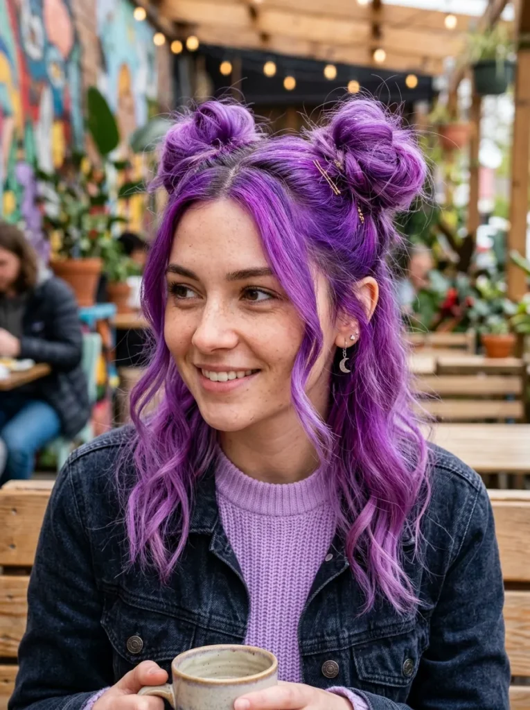 Purple Space Buns