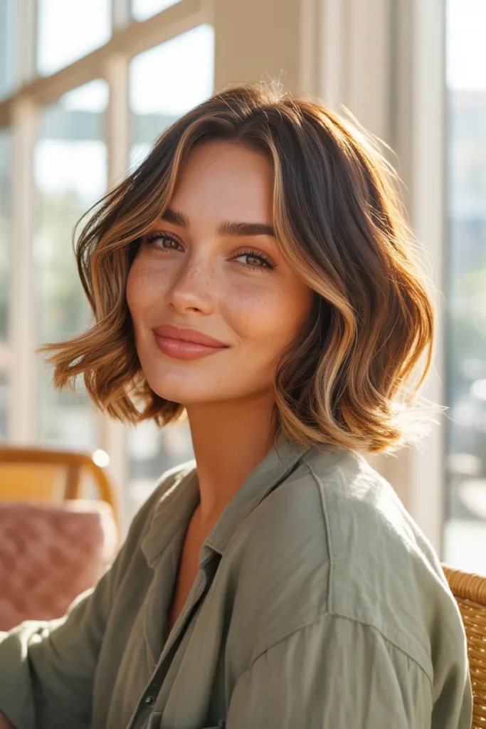 Razor Cut Bob With Face-Framing Highlights