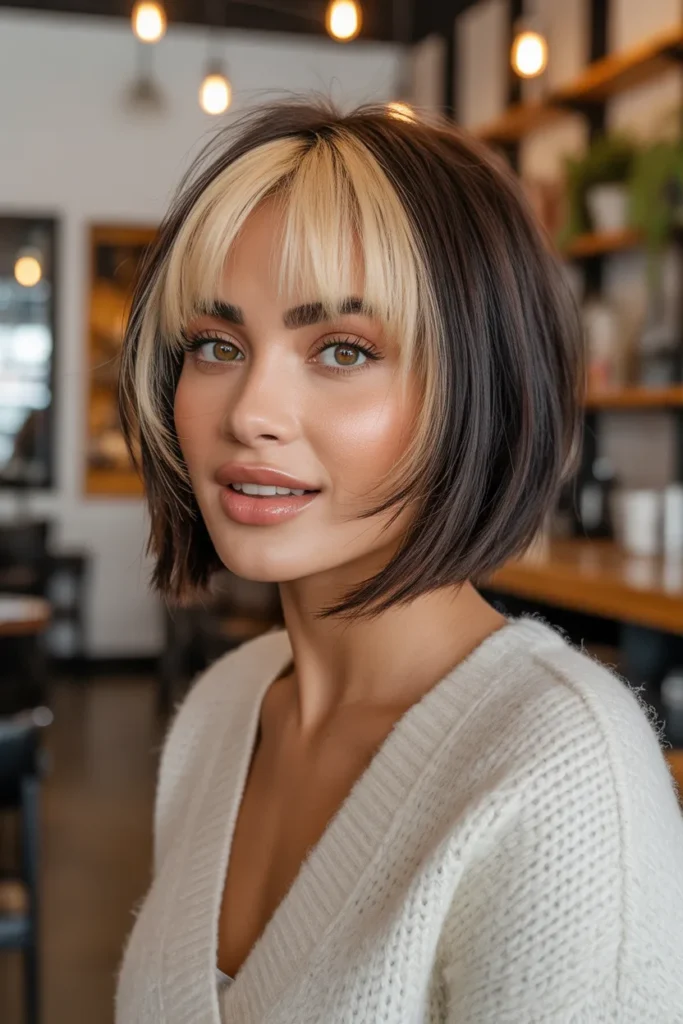 Razor Cut Bob With Money Piece Color for a Fresh Look