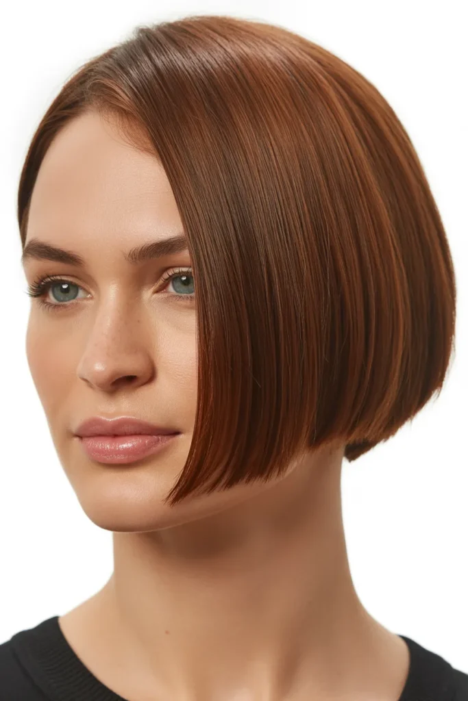 Razor Cut Bob With Platinum Blonde for a High Fashion Edge