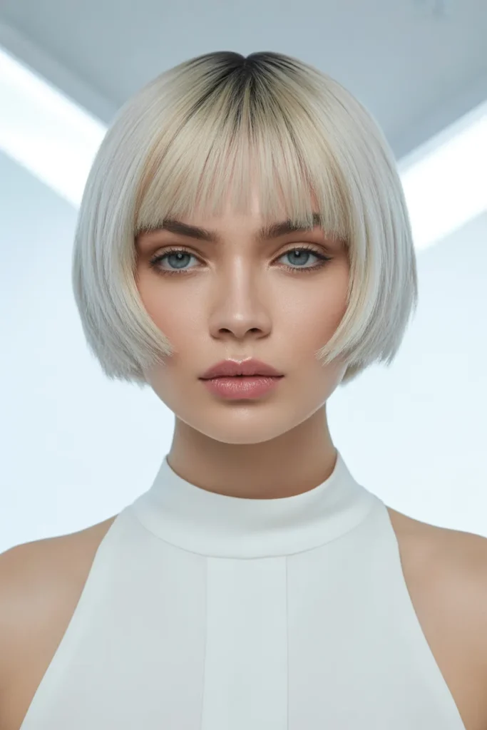 Razor Cut Bob With Side Swept Style for a Glamorous Look