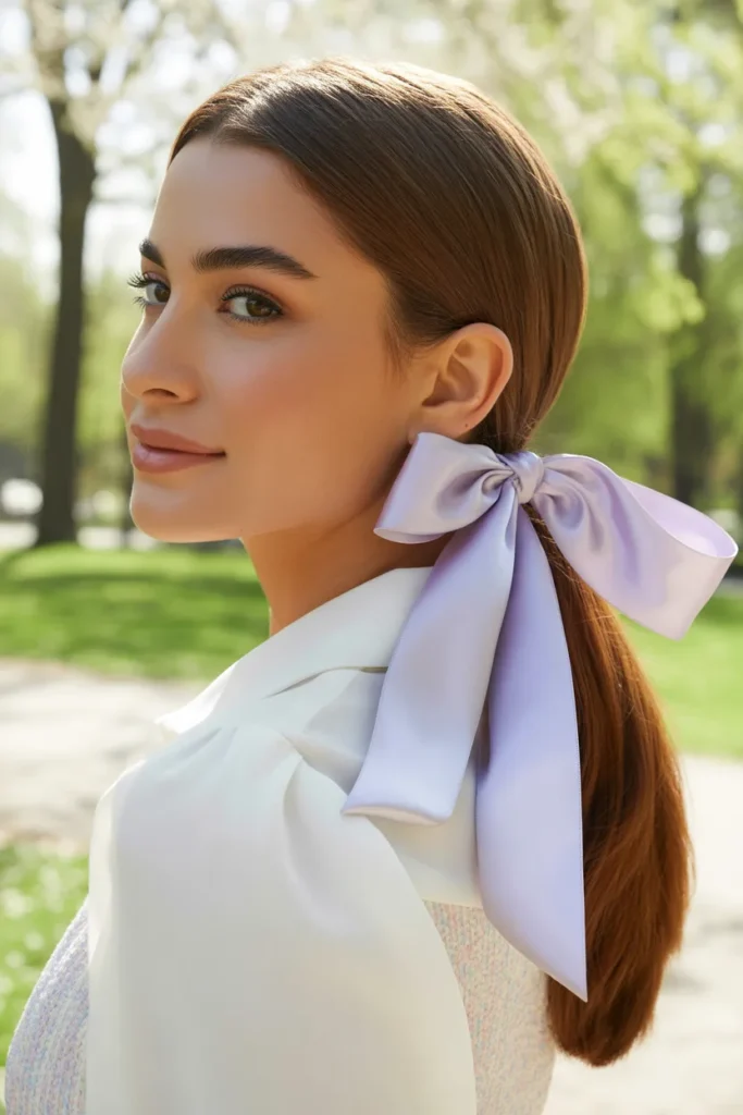Ribbon-Tied Ponytail