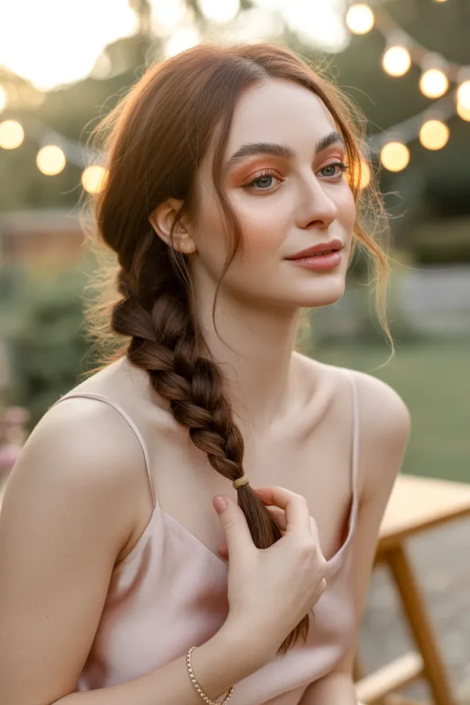 Romantic Brunette Fishtail Braid