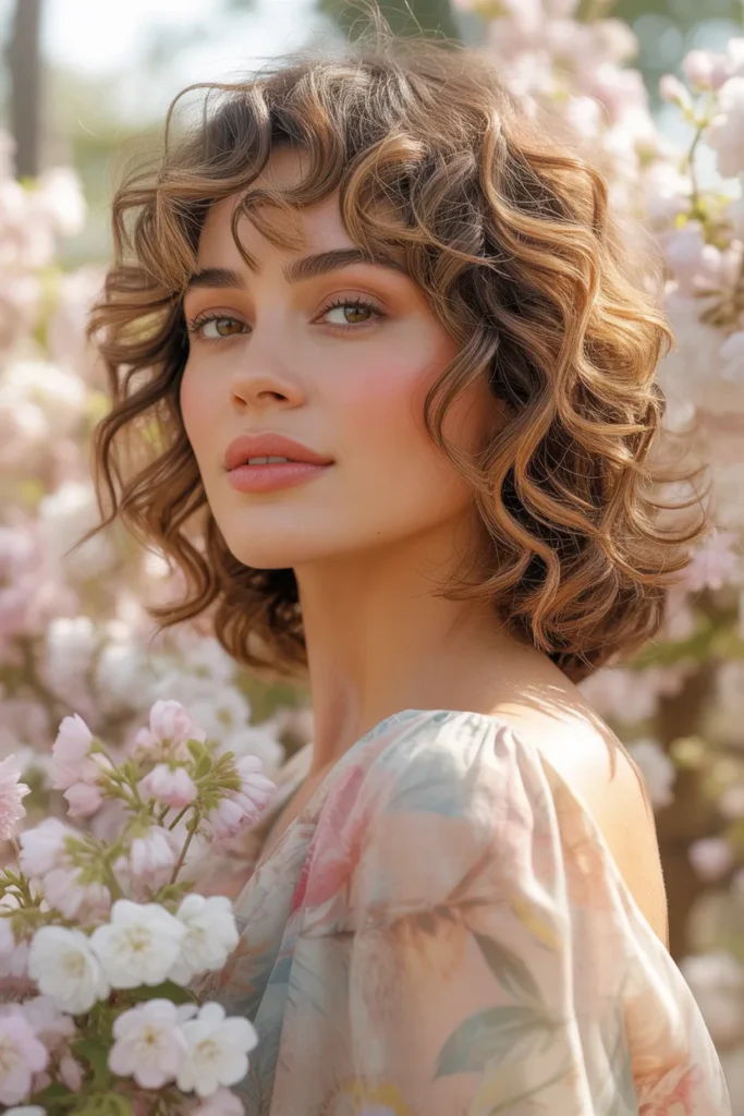 Romantic Curly Wolf Cut With Soft Waves and Volume