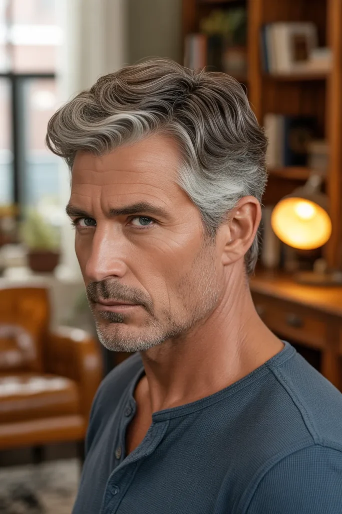 Salt and Pepper Subtle Mullet Men Mature Look