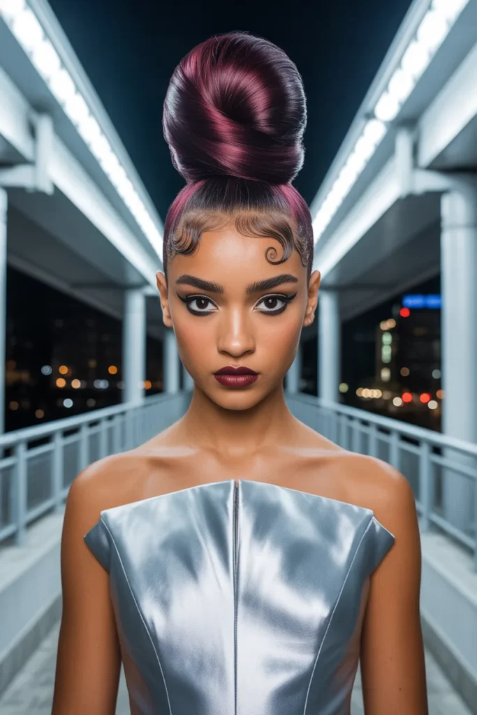 Sculptural Top Knot With Sleek Pulled-Back Sides