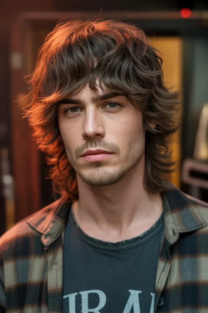 Shaggy Layers Subtle Mullet Men Rock Vibe