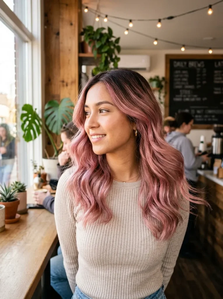 Shimmering Pink Balayage