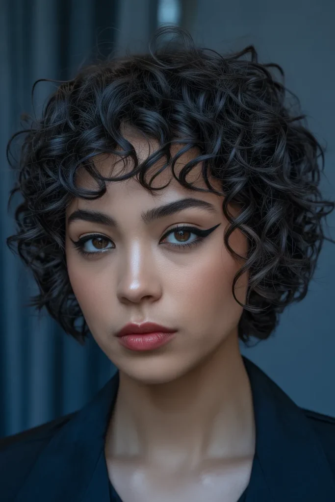 Short Curly Wolf Cut for a Bold Statement
