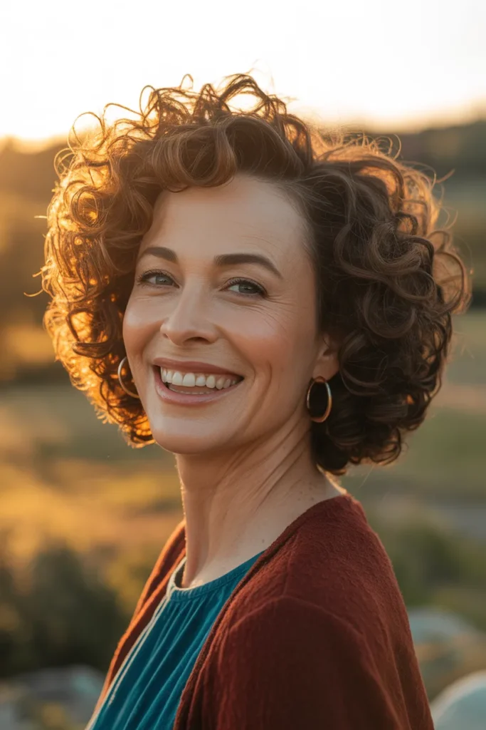 Short Hairstyles for Women Over 50 With Natural Curl