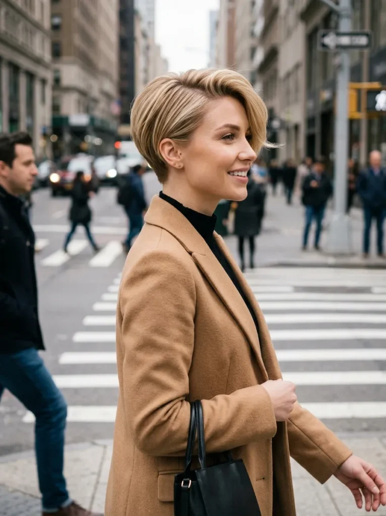 Side-Swept Pixie Blonde