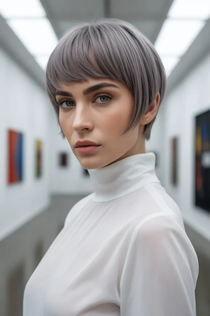 Silver Gray Long Pixie Bob for a Bold Modern Look