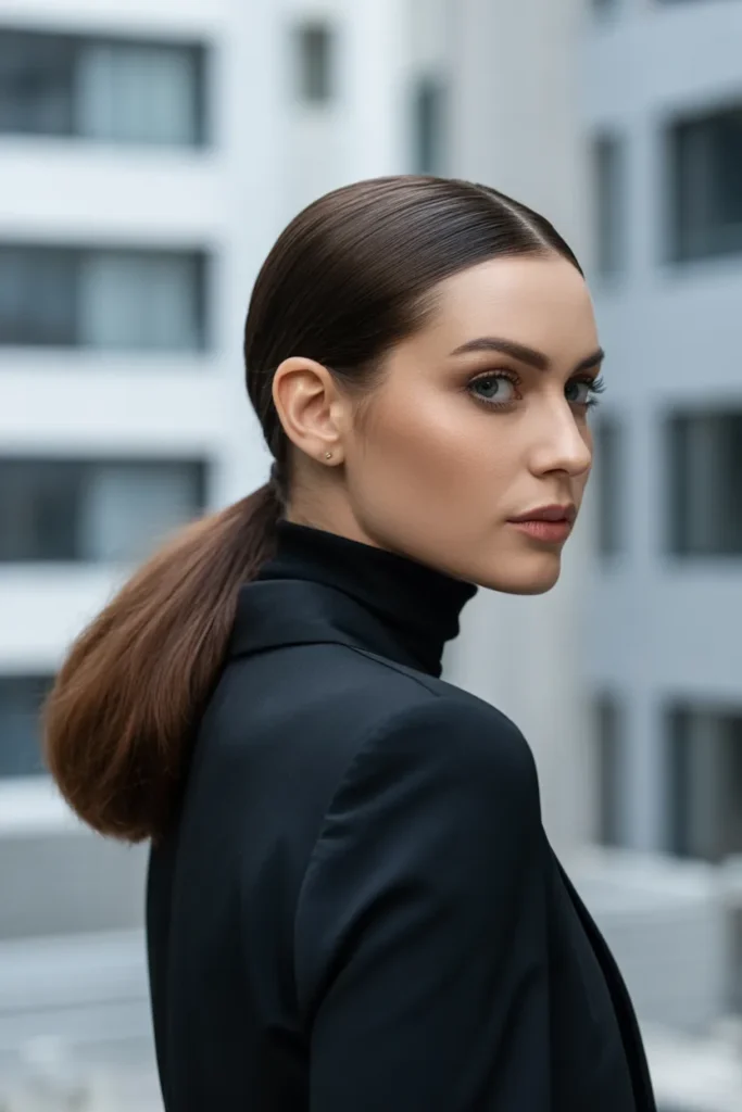 Sleek Low Ponytail With a Polished Finish