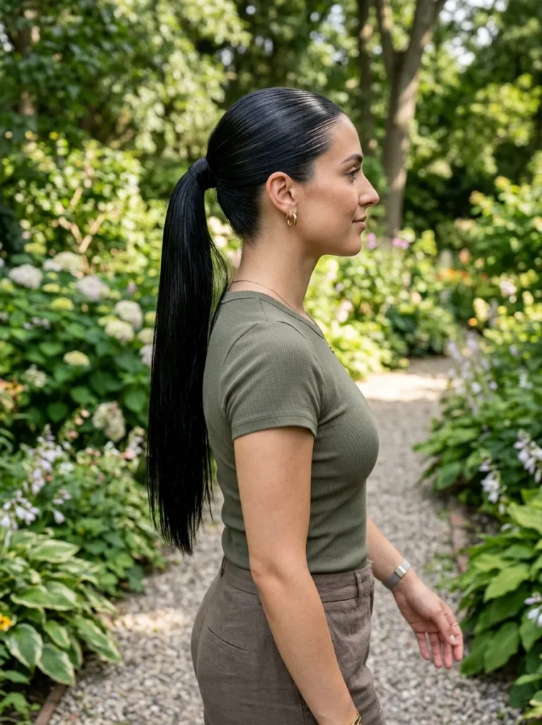 Slicked Back Ponytail
