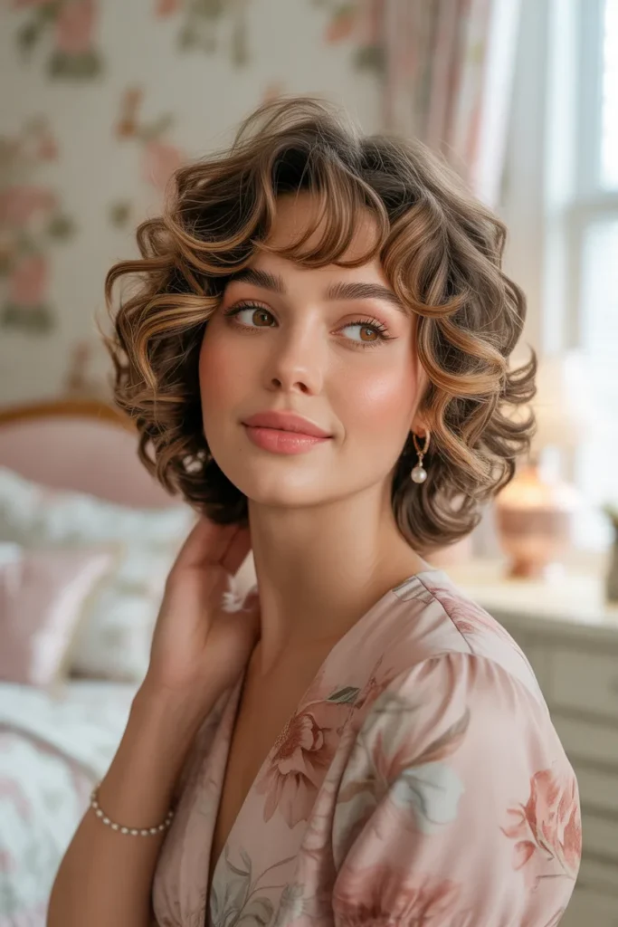 Soft Romantic Medium Shag Haircut With Loose Curls