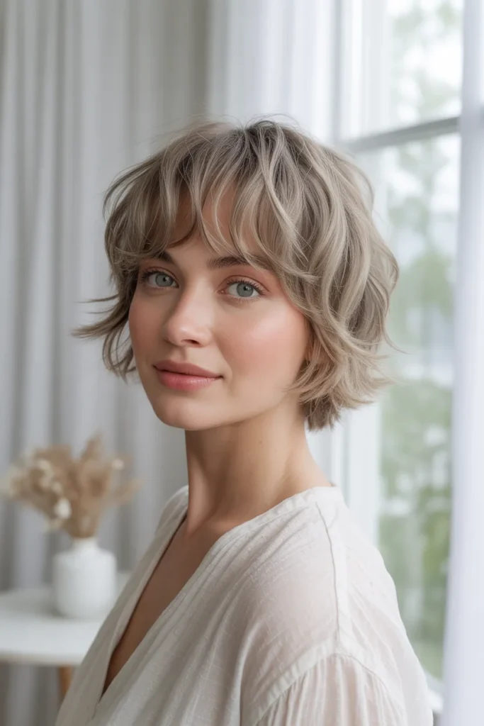 Soft Wispy Short Shag With Feathered Bangs For Fine Hair