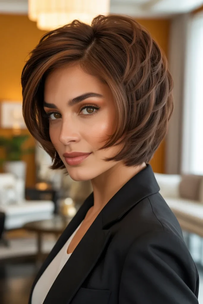 Stacked Razor Cut Bob for Extra Volume at the Back