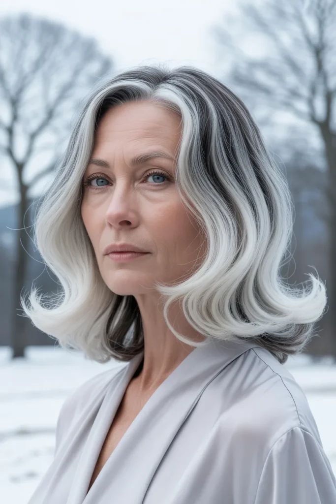 Stunning Ombre Silver to White Hair Finishing the List Perfectly