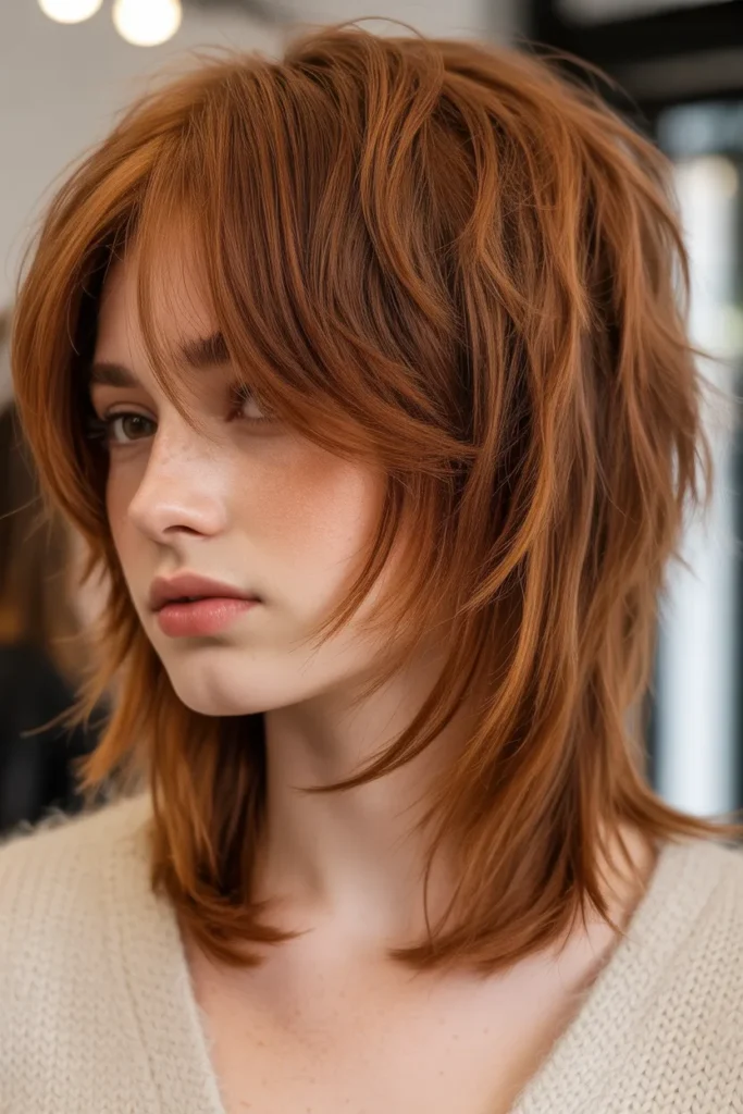 Textured Auburn Shag