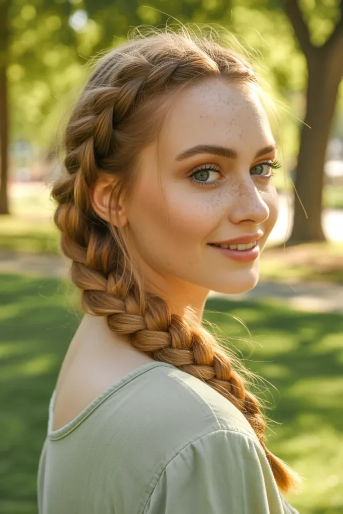 Textured French Braid With a Glossy Look